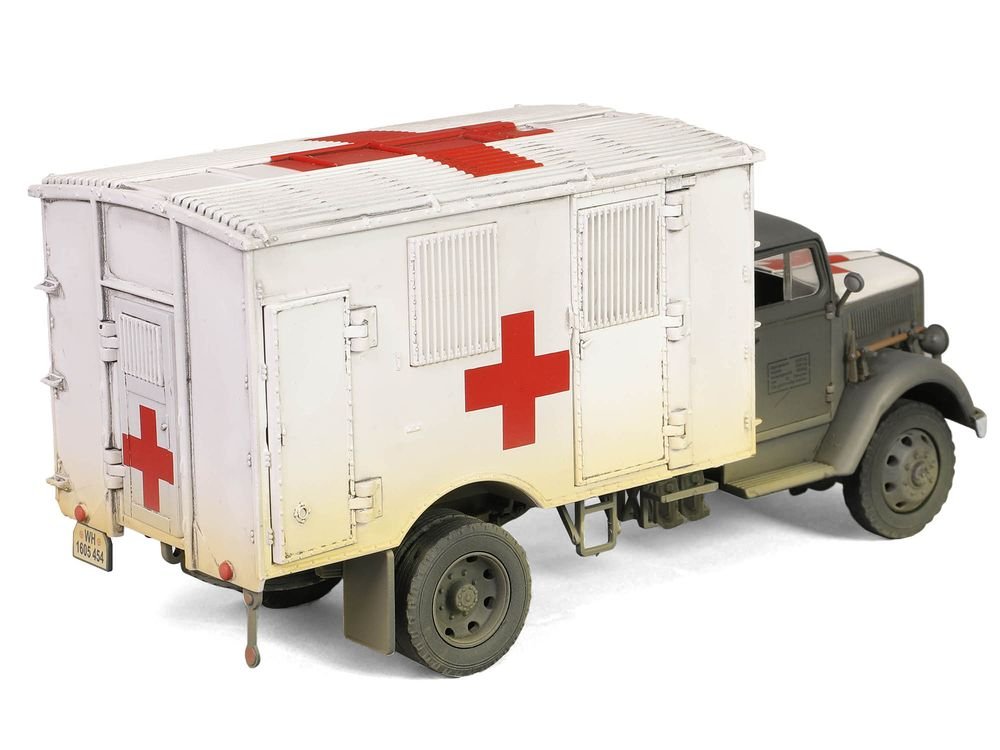 Opel-Blitz Kfz.305 Ambulance Gray and White (Weathered) "German Army" "Armoured Fighting Vehicle" Series 1/32 Diecast Model by Forces of Valor view 5