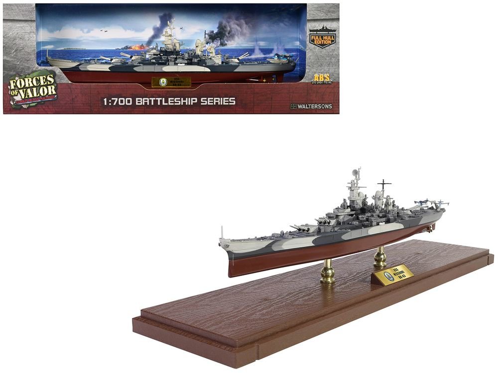 USS Missouri (BB-63) Iowa-class Battleship "Battle of Okinawa" (1945) United States Navy (Full Hull Edition) "Battleship" Series 1/700 Diecast Model by Forces of Valor
