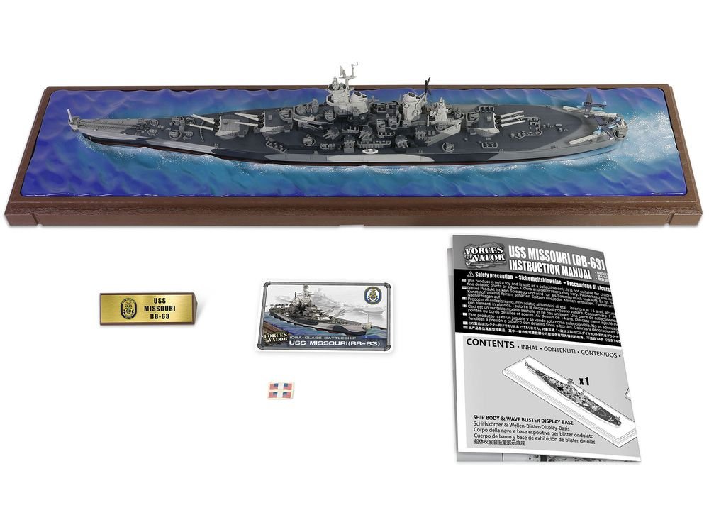 USS Missouri (BB-63) Iowa-class Battleship "Battle of Okinawa" (1945) United States Navy (Waterline Edition) "Battleship" Series 1/700 Diecast Model by Forces of Valor view 4