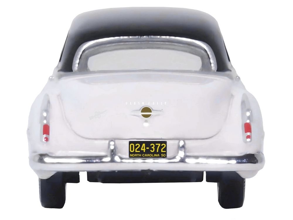 1950 Oldsmobile Rocket 88 Coupe Marol Gray with Black Top 1/87 (HO) Scale Diecast Model Car by Oxford Diecast view 4