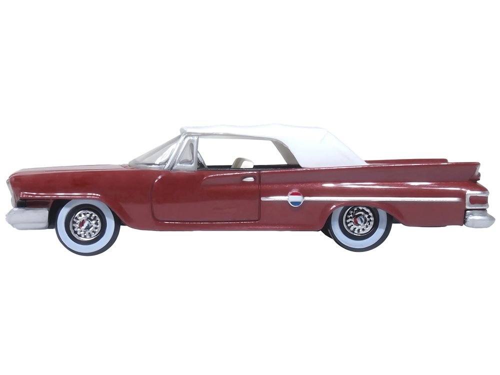 1961 Chrysler 300 Convertible (Closed Top) Cinnamon Brown Metallic with White Top 1/87 (HO) Scale Diecast Model Car by Oxford Diecast view 2