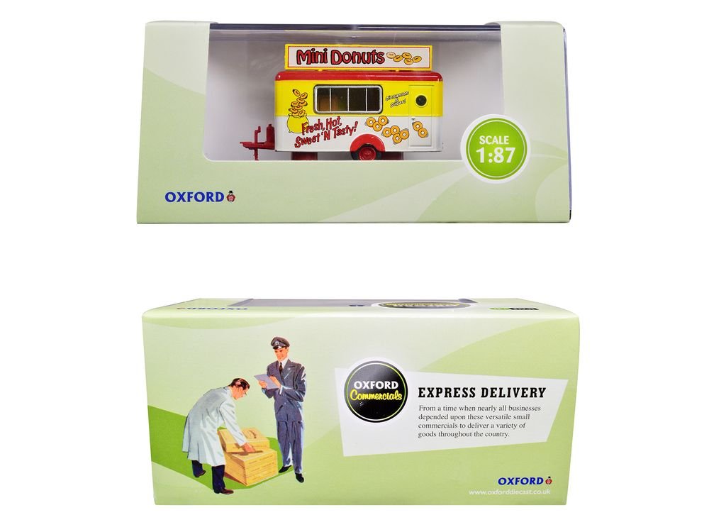 Mobile Food Trailer "Mini Donuts" 1/87 (HO) Scale Diecast Model by Oxford Diecast view 3