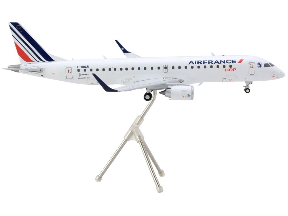 Embraer ERJ-190 Commercial Aircraft "Air France Hop" (F-HBLN) White with Striped Tail "Gemini 200" Series 1/200 Diecast Model Airplane by GeminiJets view 2