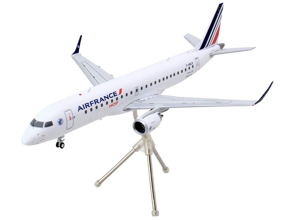 Embraer ERJ-190 Commercial Aircraft "Air France Hop" (F-HBLN) White with Striped Tail "Gemini 200" Series 1/200 Diecast Model Airplane by GeminiJets view 3