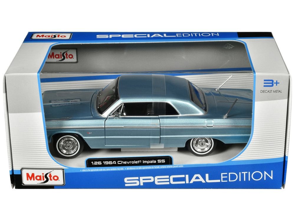 1964 Chevrolet Impala SS Blue Metallic "Special Edition" Series 1/26 Diecast Model Car by Maisto view 3