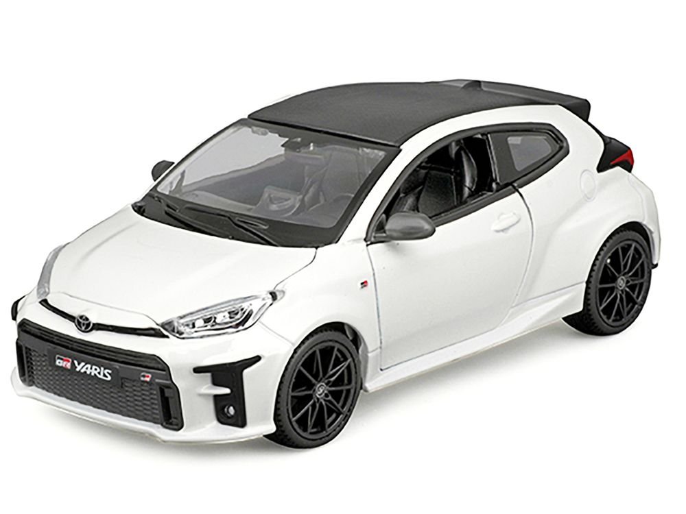 2021 Toyota GR Yaris White with Carbon Top "Special Edition" Series 1/24 Diecast Model Car by Maisto view 2