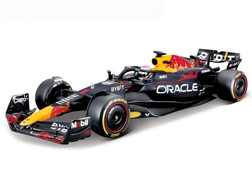 Red Bull Racing RB19 #1 Max Verstappen "Oracle" Champion Formula One F1 World Championship (2023) "Race" Series 1/18 Diecast Model Car by Bburago view 2