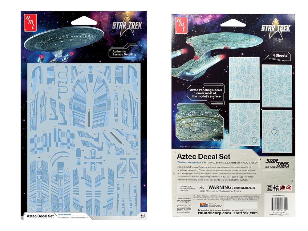 "Star Trek: The Next Generation" U.S.S. Enterprise NCC-1701-D Aztec Decal Set 1/1400 Scale by AMT view 3