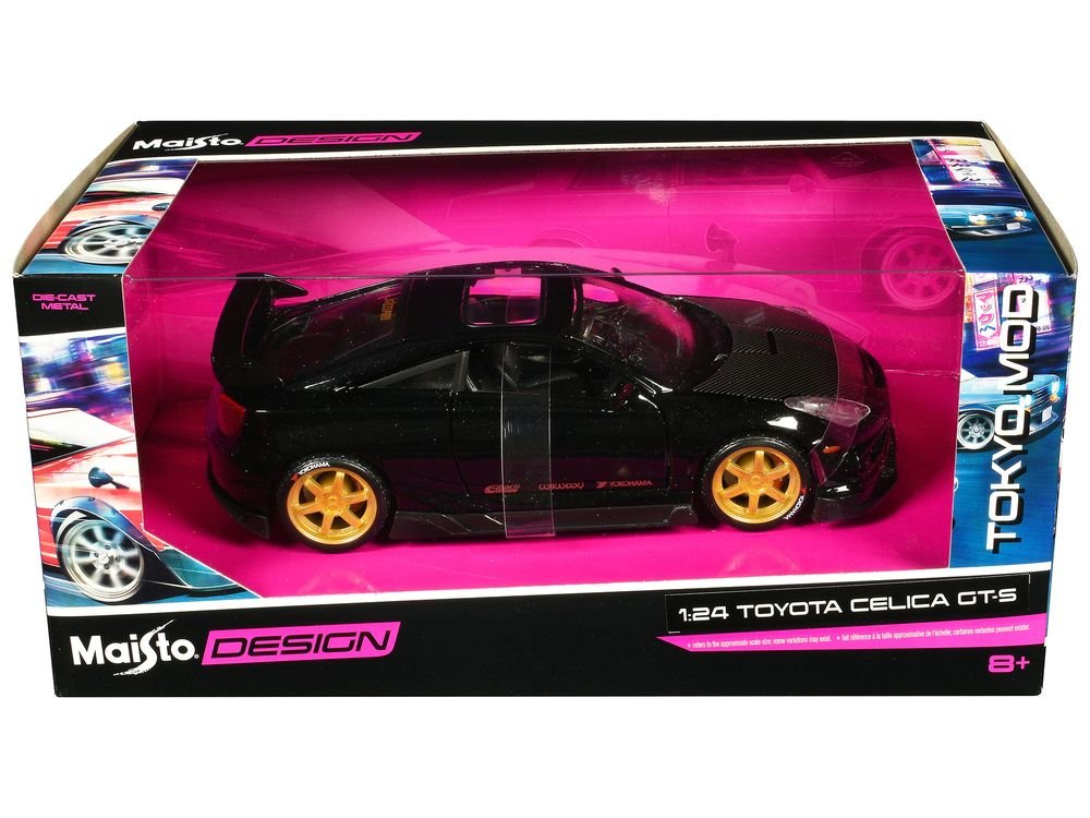 Toyota Celica GT-S Black with Carbon Hood and Sunroof "Maisto Design Tokyo Mod" Series 1/24 Diecast Model Car by Maisto view 3