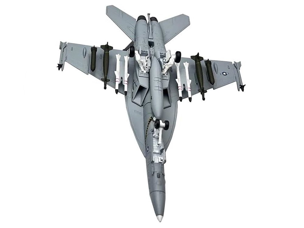 Boeing F/A-18F Super Hornet Fighter Aircraft "VFA-103 Jolly Rogers 75th Anniversary" (2018) United States Navy 1/100 Diecast Model Airplane view 4