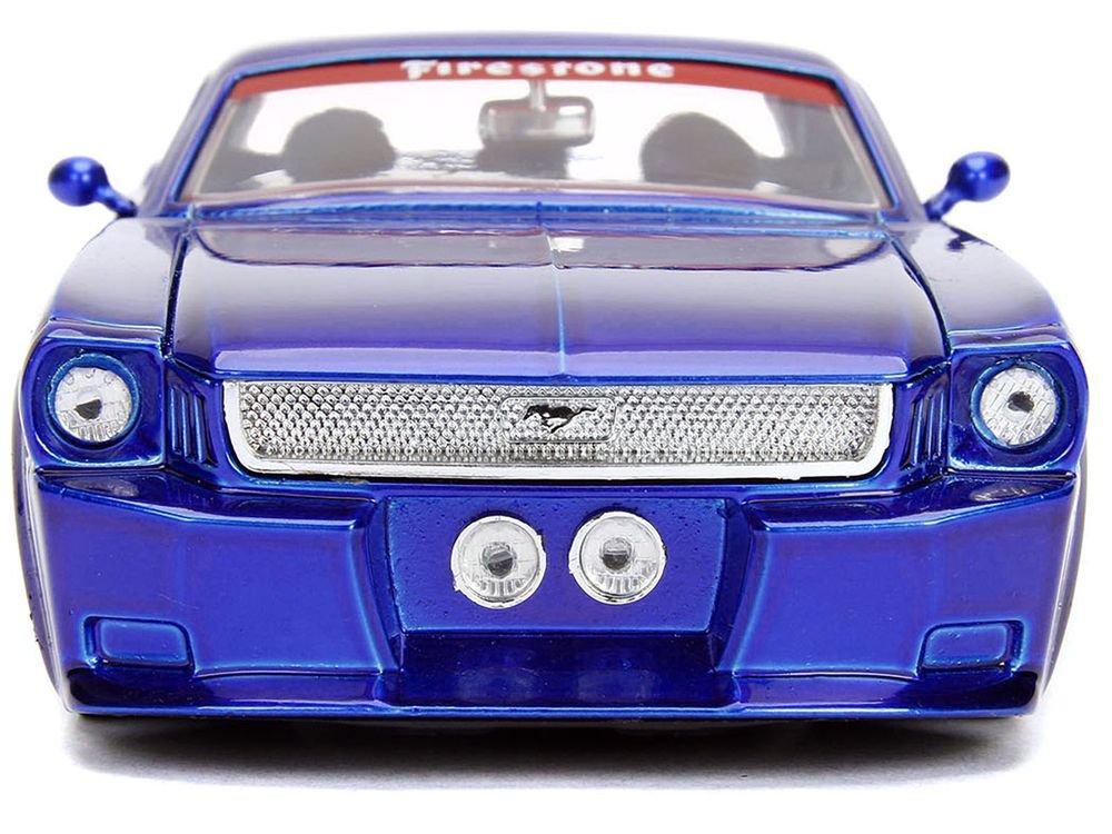 1965 Ford Mustang #5 "L. John's Racing" Candy Blue with Flame Graphics "Bigtime Muscle" Series 1/24 Diecast Model Car by Jada view 5