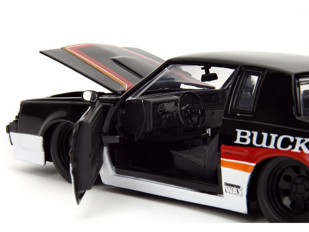 1987 Buick Grand National #7 "Buick Racing" Black and White with Stripes "Bigtime Muscle" Series 1/24 Diecast Model Car by Jada view 4
