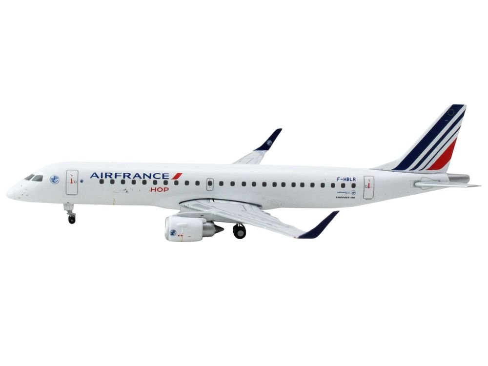 Embraer ERJ-190 Commercial Aircraft "Air France Hop" (F-HBLR) White with Striped Tail 1/400 Diecast Model Airplane by GeminiJets view 2