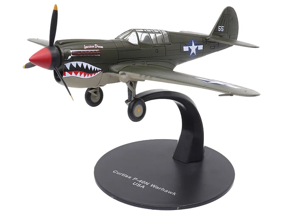 Curtiss P-40N Warhawk Fighter Aircraft "American Dream National Warplane Museum" United States Army Air Forces 1/72 Diecast Model by Militaria Die Cast view 4