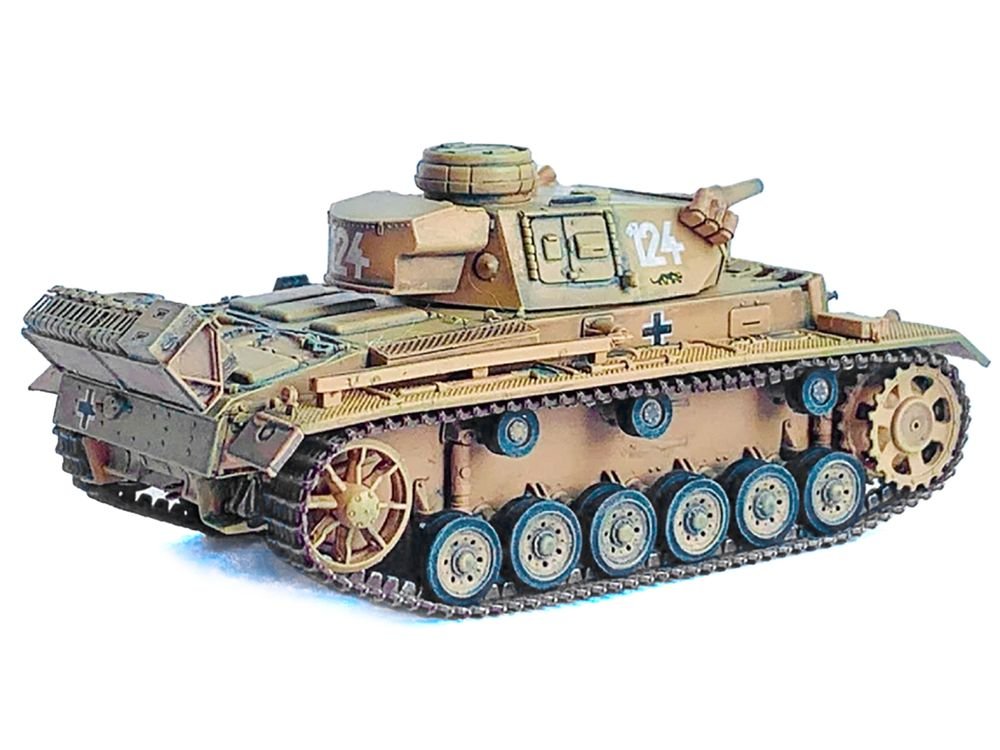 Germany Pz.Kpfw.III Ausf.N DAK Tank #124 "s.Pz.Abt.501 Tunisia Tiger Insignia" (1942/43) "NEO Dragon Armor" Series 1/72 Plastic Model by Dragon Models view 4