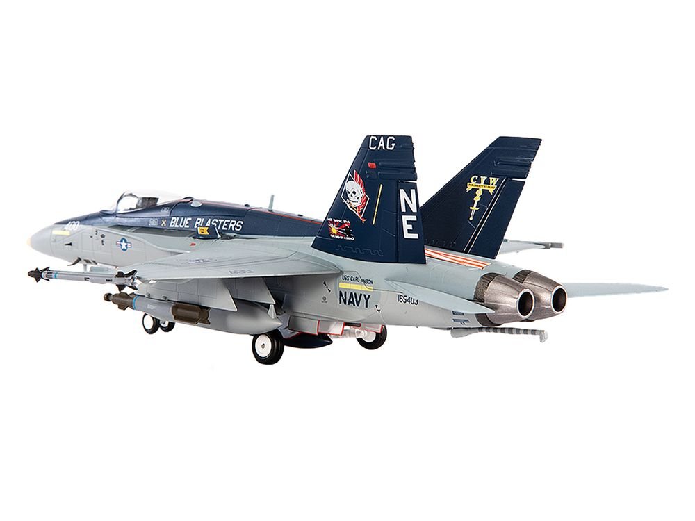 McDonnell Douglas F/A-18C Hornet Aircraft "VFA-34 Blue Blasters USS Carl Vinson Last Cruise" (2018) United States Navy 1/72 Diecast Model by JC Wings view 2