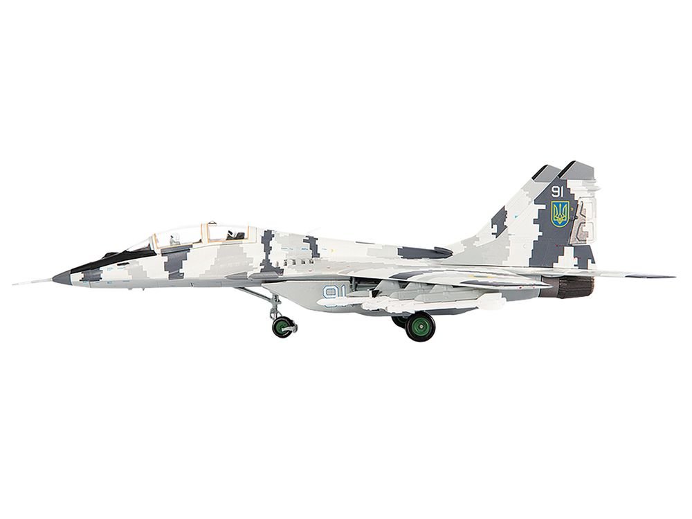 Mikoyan MiG-29UB Fulcrum-B Fighter Aircraft "Vasylkiv Air Base Ukraine" (2021) Ukrainian Air Force 1/72 Diecast Model by JC Wings view 2