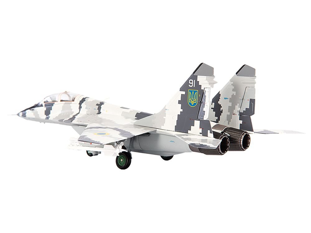 Mikoyan MiG-29UB Fulcrum-B Fighter Aircraft "Vasylkiv Air Base Ukraine" (2021) Ukrainian Air Force 1/72 Diecast Model by JC Wings view 3