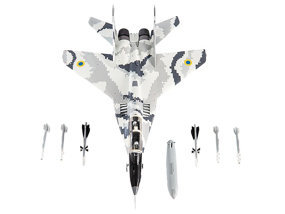 Mikoyan MiG-29UB Fulcrum-B Fighter Aircraft "Vasylkiv Air Base Ukraine" (2021) Ukrainian Air Force 1/72 Diecast Model by JC Wings view 4