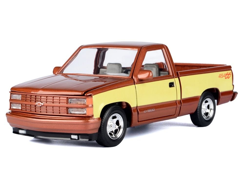 1992 Chevrolet 454 SS Pickup Truck Copper Metallic with Beige Sides "American Classics" Series 1/24 Diecast Model Car by Motormax view 2