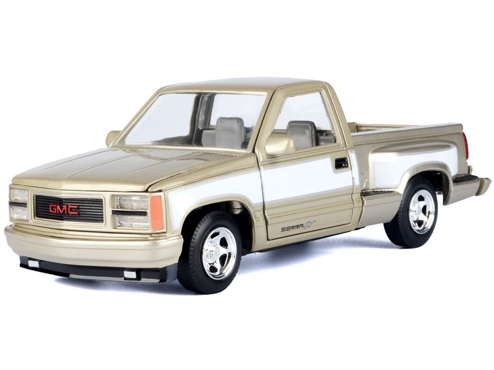 1992 GMC Sierra GT Pickup Truck Gold Metallic with White Sides "American Classics" Series 1/24 Diecast Model Car by Motormax view 2