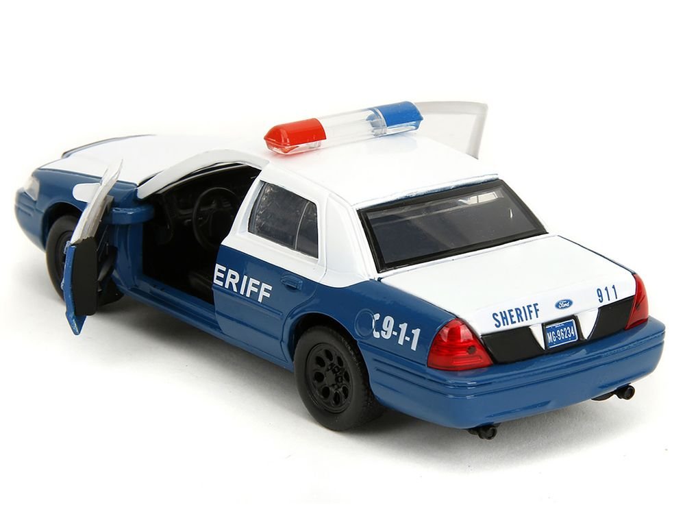 Rick Grimes' Ford Crown Victoria "Sheriff" Blue and White "The Walking Dead" (2010-2022) TV Series "Hollywood Rides" Series 1/32 Diecast Model Car by Jada view 5