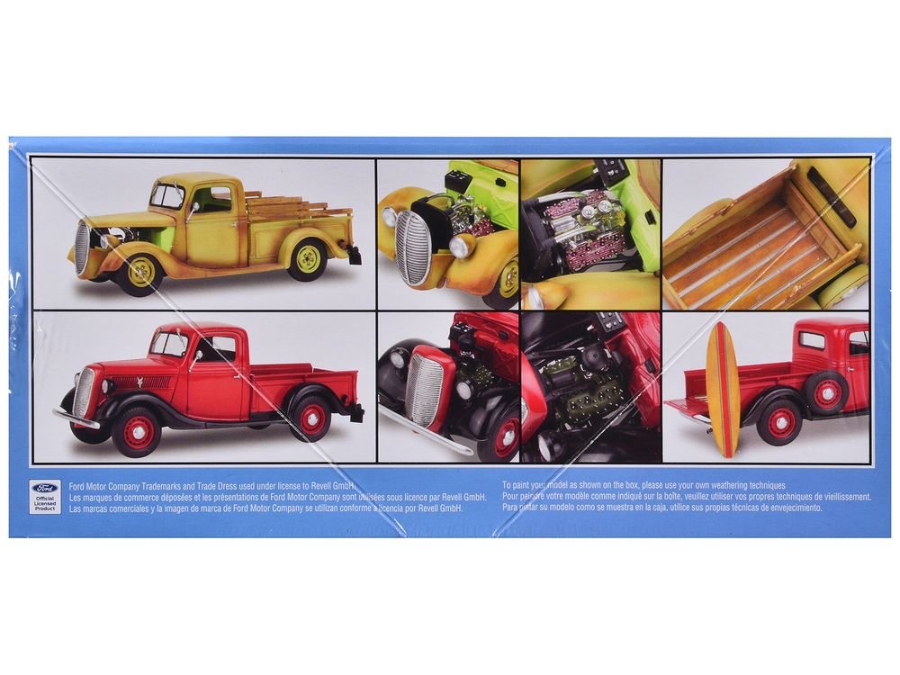 Level 5 Model Kit 1937 Ford Pickup Truck with Surfboard 2-in-1 Kit 1/25 Scale Model by Revell view 3