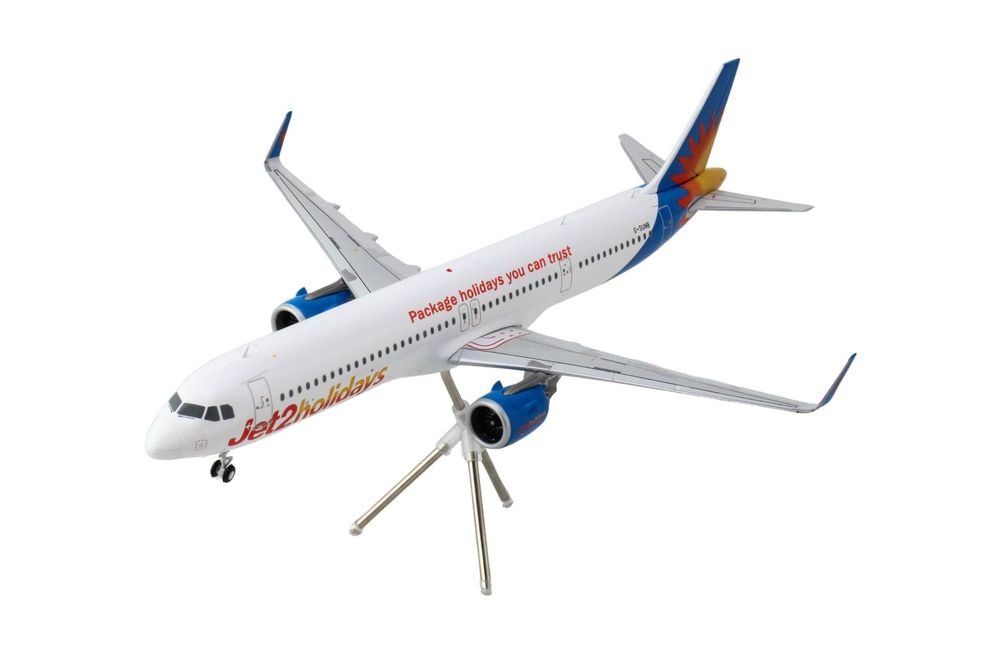 Airbus A321neo Commercial Aircraft "Jet2Holidays" (G-SUNB) White with Tail Graphics "Gemini 200" Series 1/200 Diecast Model Airplane by GeminiJets view 2