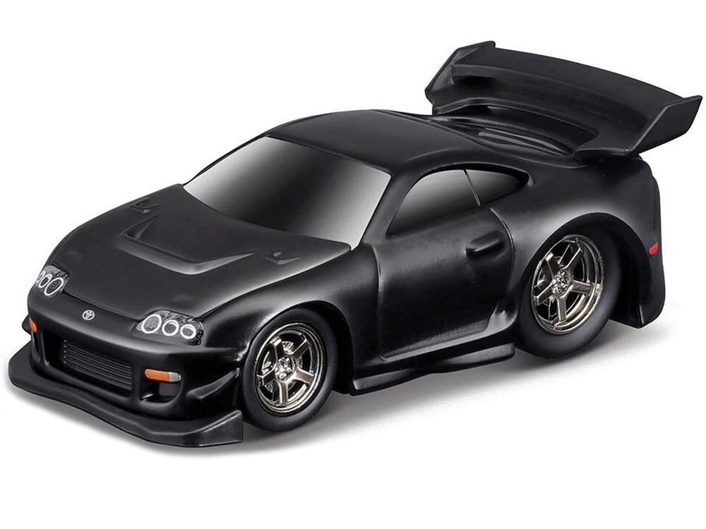 1995-97 Toyota Supra (MK4) Matt Black 1/64 Diecast Model Car by Muscle Machines view 2