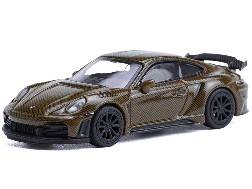 992 Stinger GTR Brown Carbon 1/64 Diecast Model Car by Pop Race view 2