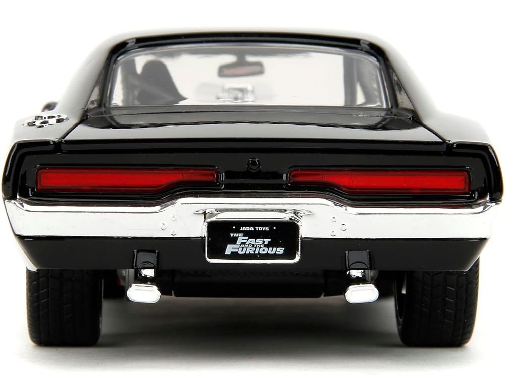 Dodge Charger R/T Black with Dom Diecast Figure "Fast & Furious" (2009) Movie "Hollywood Rides" Series 1/24 Diecast Model Car by Jada view 6