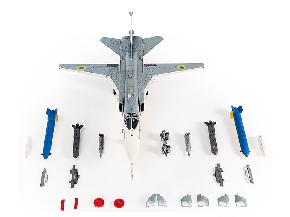 Sukhoi Su-24M Fencer-D Bomber Aircraft "Ukraine War" (2023) Ukrainian Air Force 1/72 Diecast Model by JC Wings view 4