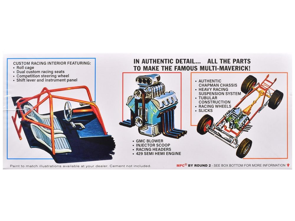 Skill 2 Model Kit "Ohio" George Montgomery's Multi Maverick Funny Car 1/25 Scale Model by MPC view 3