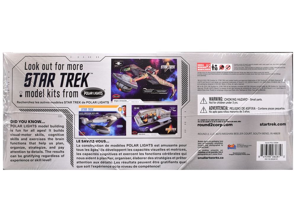 Skill 2 Model Kit U.S.S. Enterprise NCC-1701 Spaceship "Star Trek" (1966) TV Series 1/1000 Scale Model by Polar Lights view 3