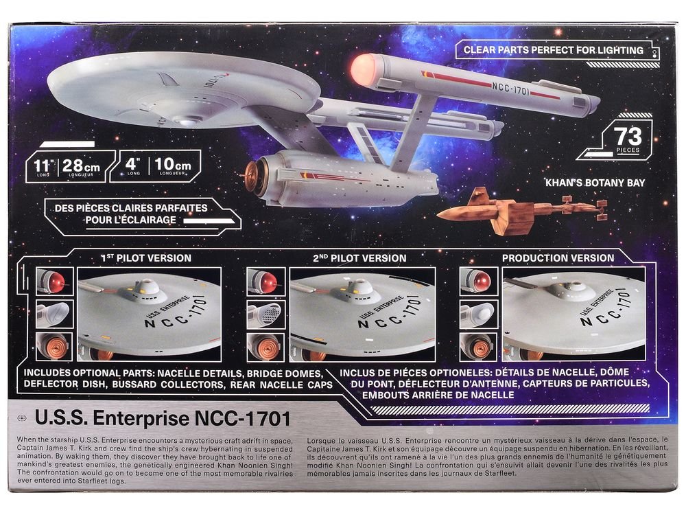 Skill 2 Model Kit U.S.S. Enterprise NCC-1701 Spaceship "Star Trek" (1966) TV Series 1/1000 Scale Model by Polar Lights view 4