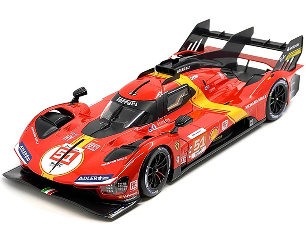 Ferrari 499P #51 James Calado - Antonio Giovinazzi - Alessandro Pier Guidi "Ferrari AF Corse" Winner "24 Hours of Le Mans" (2023) "Racing" Series 1/18 Diecast Model Car by Bburago view 2