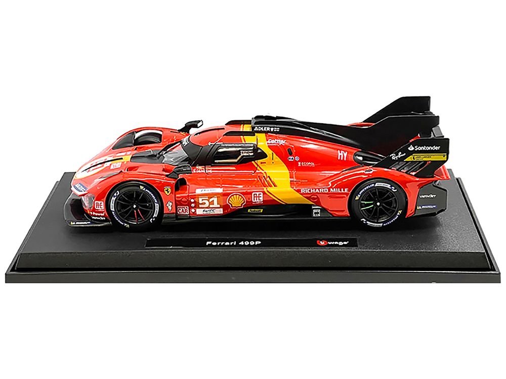 Ferrari 499P #51 James Calado - Antonio Giovinazzi - Alessandro Pier Guidi "Ferrari AF Corse" Winner "24 Hours of Le Mans" (2023) "Racing" Series 1/18 Diecast Model Car by Bburago view 3