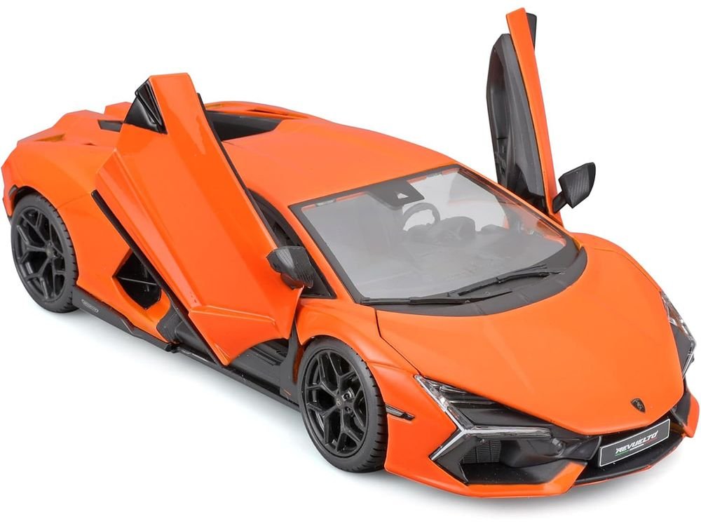Lamborghini Revuelto Orange "Italian Design" Series 1/24 Diecast Model Car by Bburago view 2