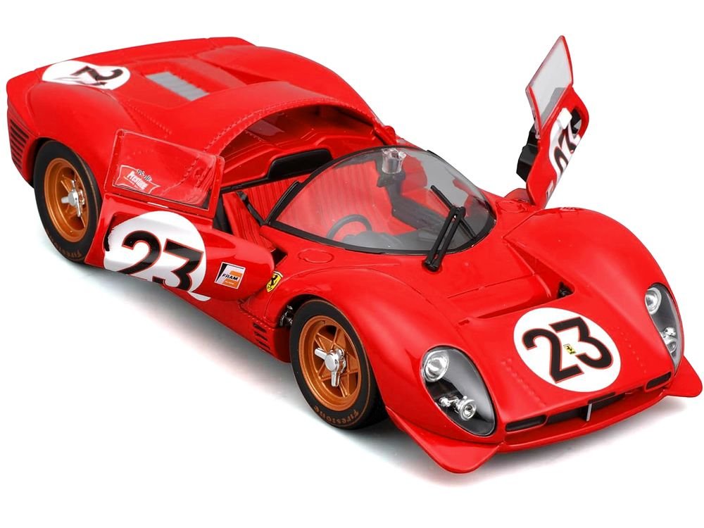 Ferrari 330 P4 #23 Lorenzo Bandini - Chris Amon "Ferrari S.P.A." Winner "24 Hours of Daytona" (1967) "Racing" Series 1/24 Diecast Model Car by Bburago view 4