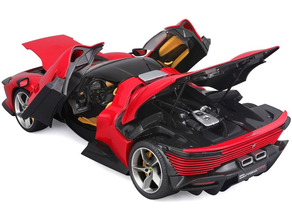 Ferrari Daytona SP3 Red with Black Top "Signature Series" 1/18 Diecast Model Car by Bburago view 4