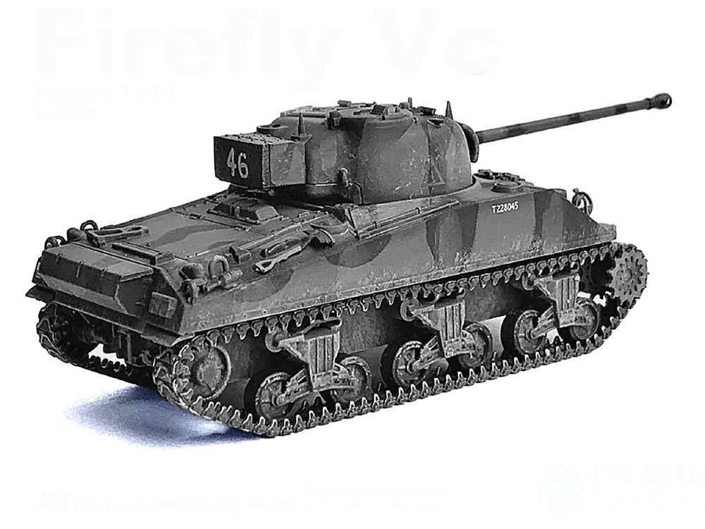 British Sherman Firefly VC Tank "4th/7th Royal Dragoon Guard 8th Armoured Brigade France" (1944) "NEO Dragon Armor" Series 1/72 Plastic Model by Dragon Models view 4