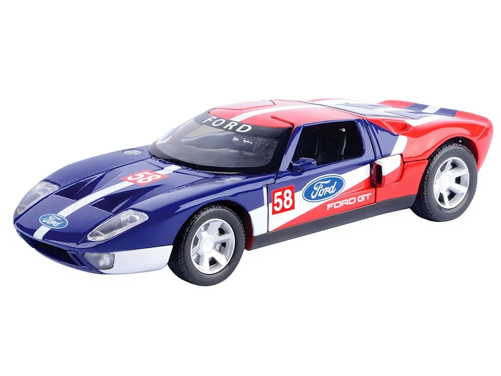 Ford GT Concept #58 Blue and Red with White Stripes "GT Racing" Series 1/24 Diecast Model Car by Motormax view 2