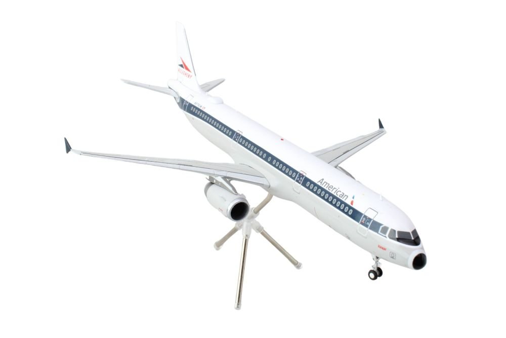 Airbus A321 Commercial Aircraft "American Airlines - Allegheny" (N579UW) White with Blue Stripes "Gemini 200" Series 1/200 Diecast Model Airplane by GeminiJets view 2