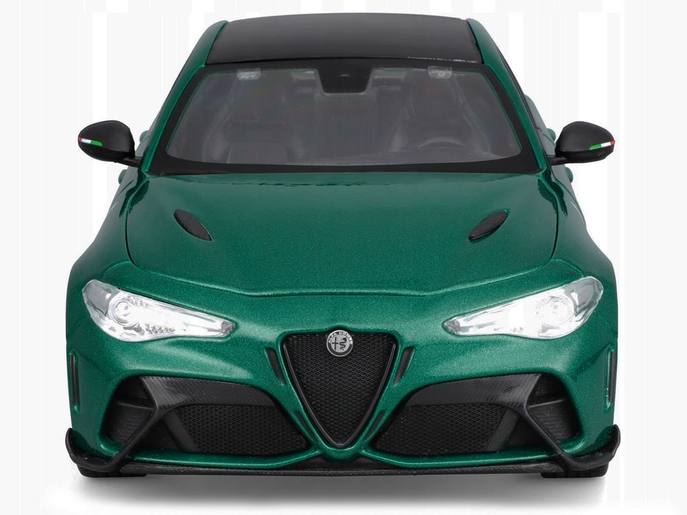 Alfa Romeo Giulia GTA Green Metallic with Carbon Top 1/18 Diecast Model Car by Bburago view 5