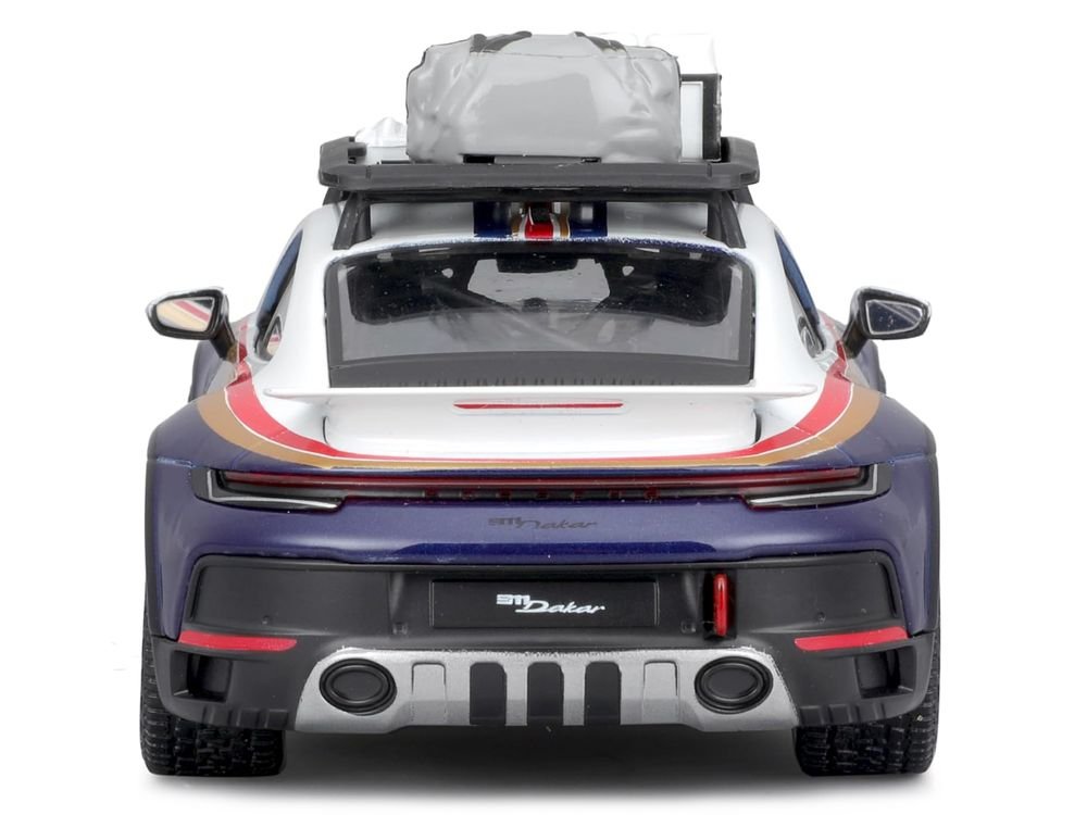 Porsche 911 Dakar #953 "Roughroads Porsche" Blue and White with Stripes and Roof Rack "Race" Series 1/24 Diecast Model Car by Bburago view 5