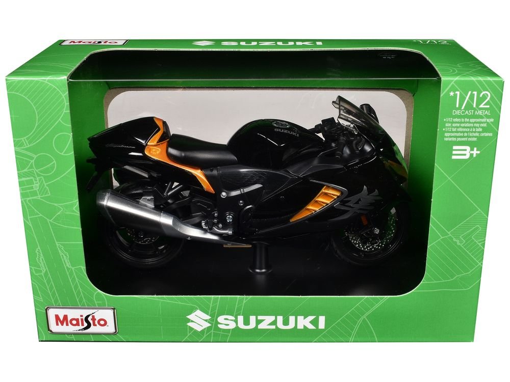 2022 Suzuki Hayabusa Black Metallic 1/12 Diecast Motorcycle Model by Maisto view 3