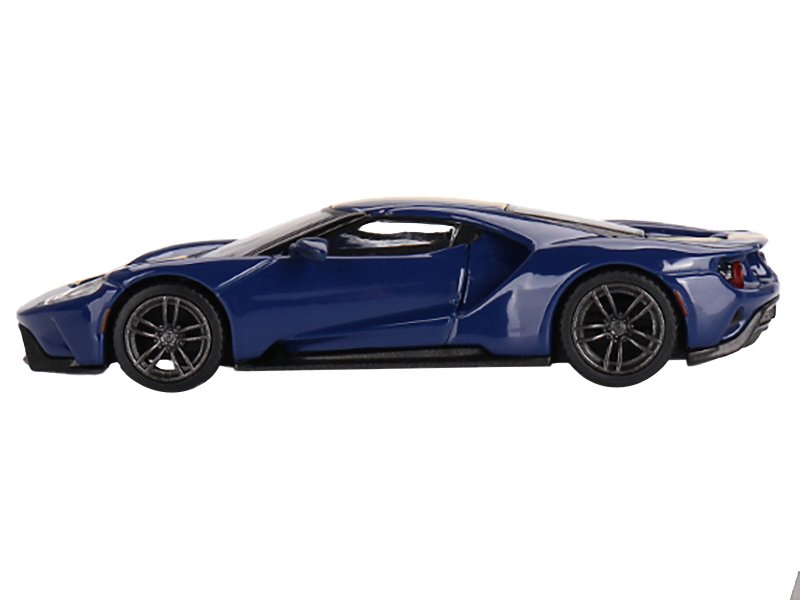 Ford GT Sunoco Blue with Yellow Stripes Limited Edition to 3600 pieces Worldwide 1/64 Diecast Model Car by Mini GT view 2