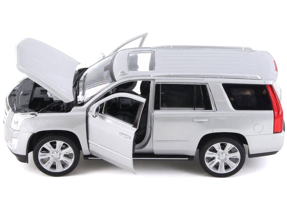 2017 Cadillac Escalade with Sunroof Silver Metallic 1/24-1/27 Diecast Model Car by Welly view 2