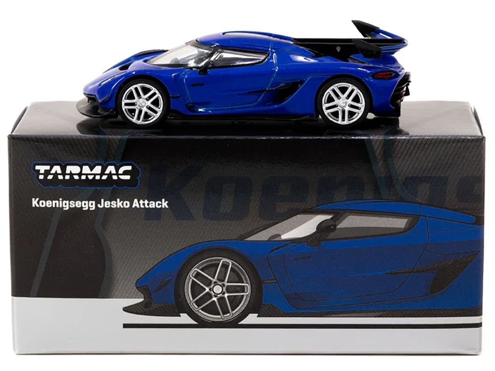 Koenigsegg Jesko Attack Blue Metallic "Global64" Series 1/64 Diecast Model by Tarmac Works view 2