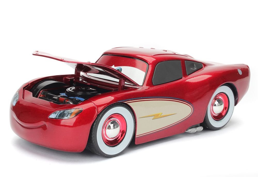 Cruising Lightning McQueen Red Metallic with Extra Wheels Disney & Pixar "Cars" Movie "Hollywood Rides" Series Diecast Model Car by Jada view 3